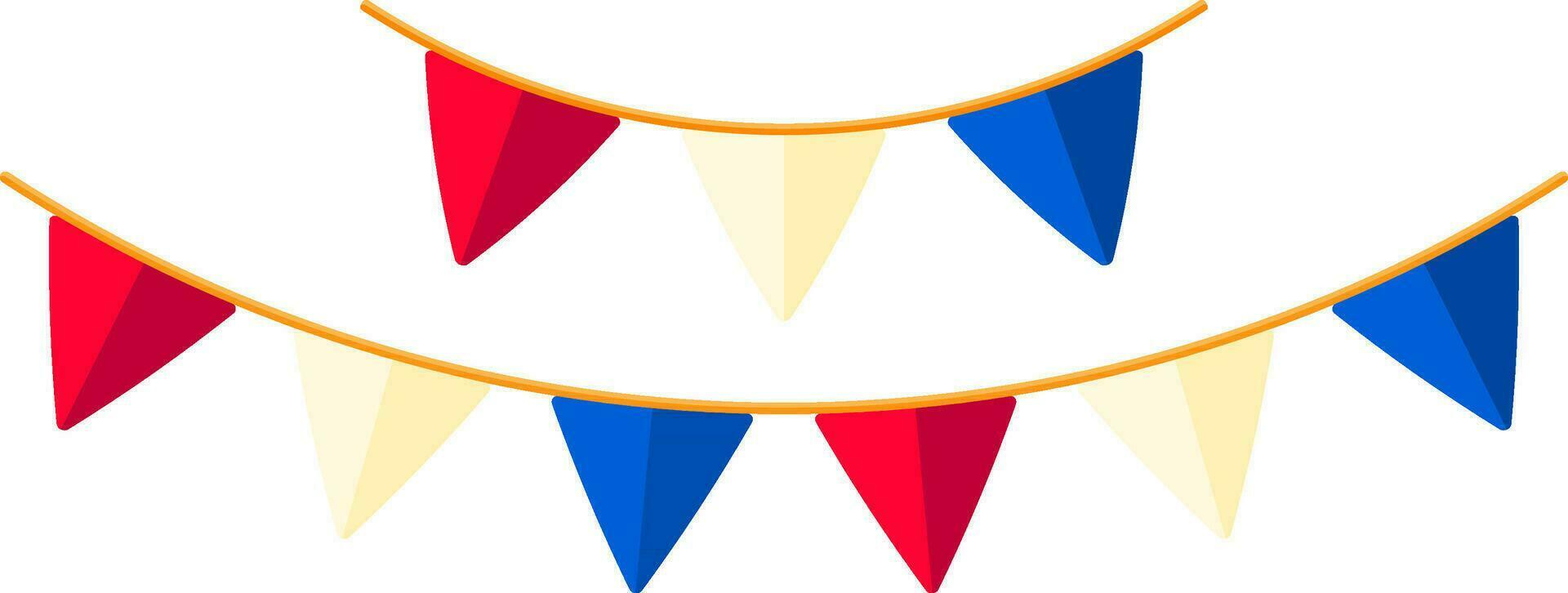 tri color verderón bandera icono en plano estilo. vector