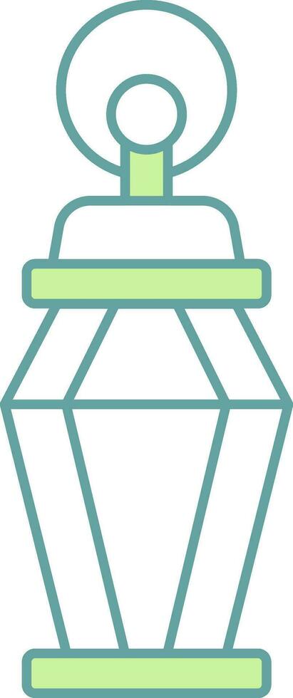 Arábica linterna icono o símbolo en verde y blanco color. vector