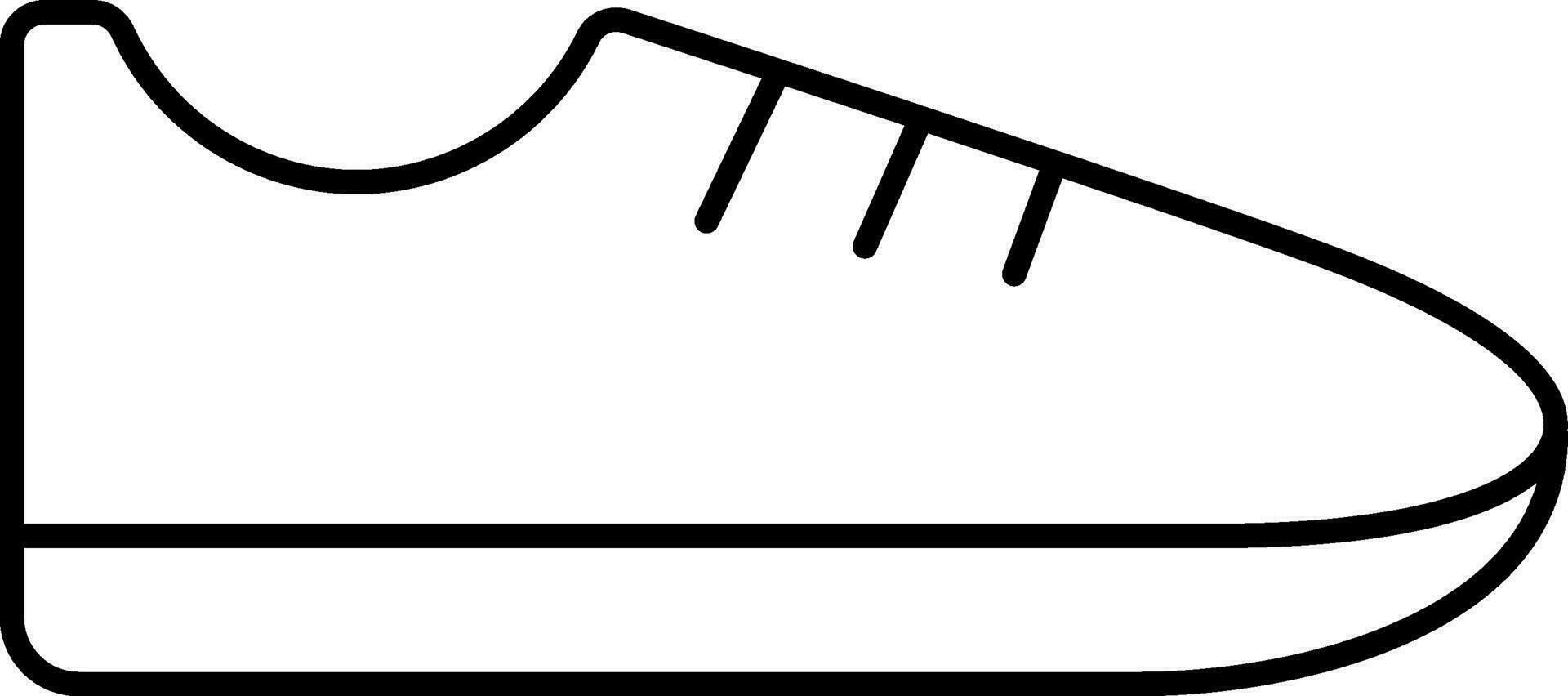 Black line art illustration of Shoes icon. vector