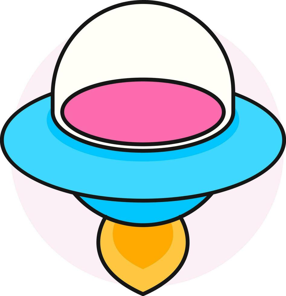Illustration of UFO icon in flat style. vector