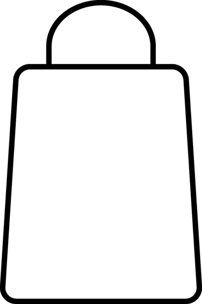 Line art shopping bag icon in flat style. vector