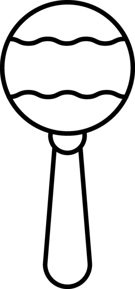 Black line art illustration of Rattle icon. vector
