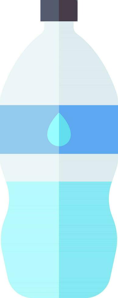 Half water bottle icon in blue color. vector