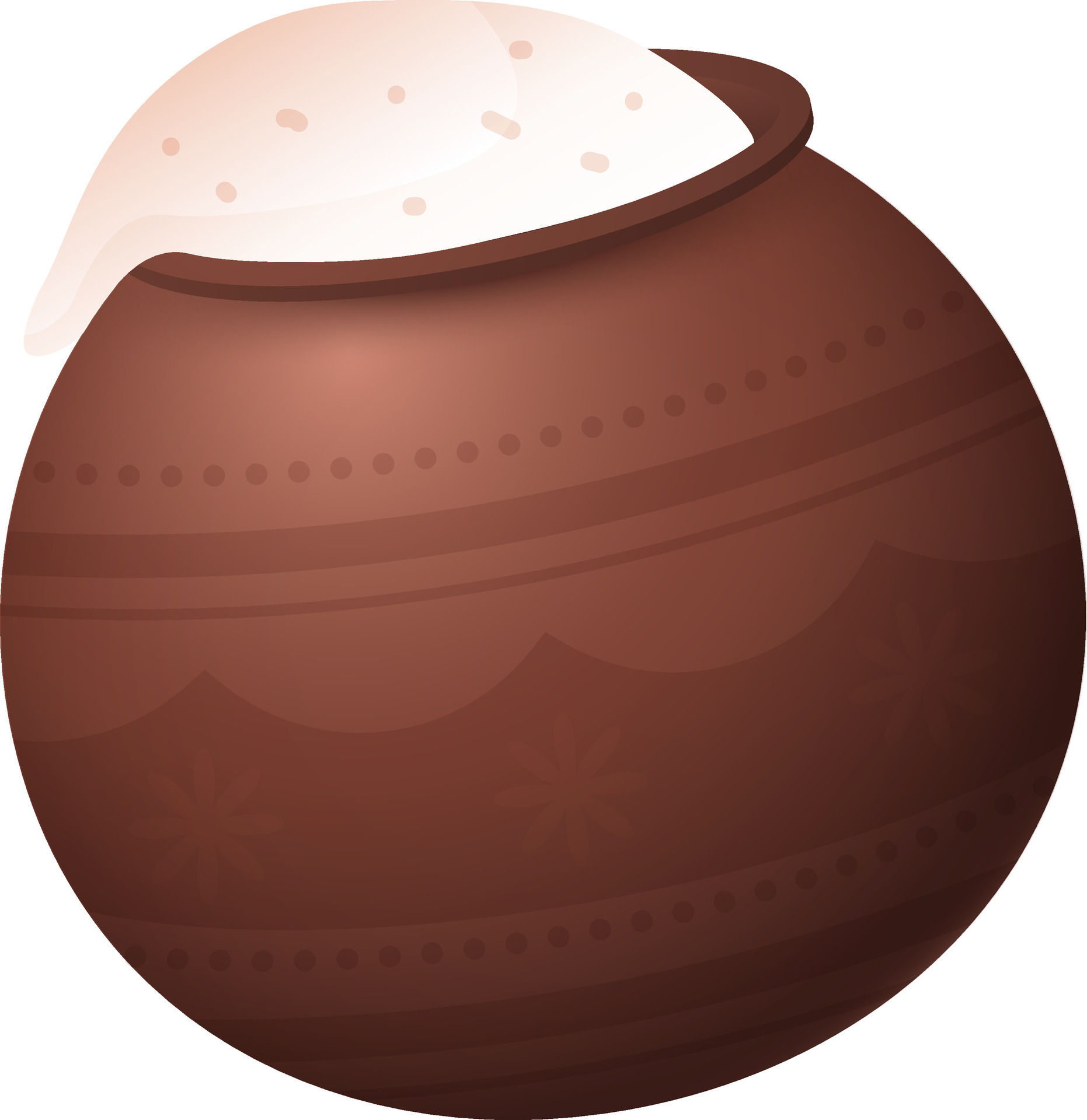 Rice Leaking Out Of Mud Pot Element In Brown Color. 25045760 Vector Art