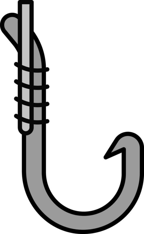 Fish hook icon in gray color. vector