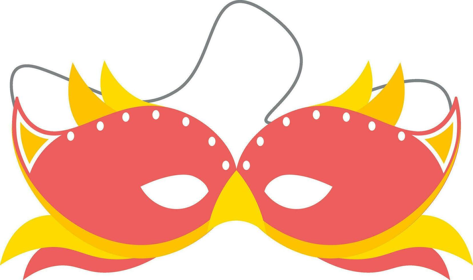 Party mask icon in yellow and red color. vector