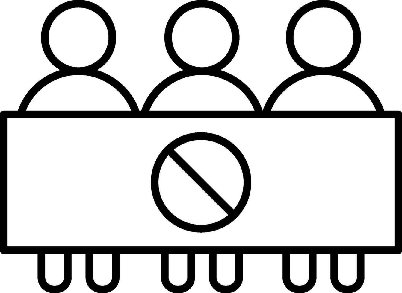 Protester people icon in thin line art. vector