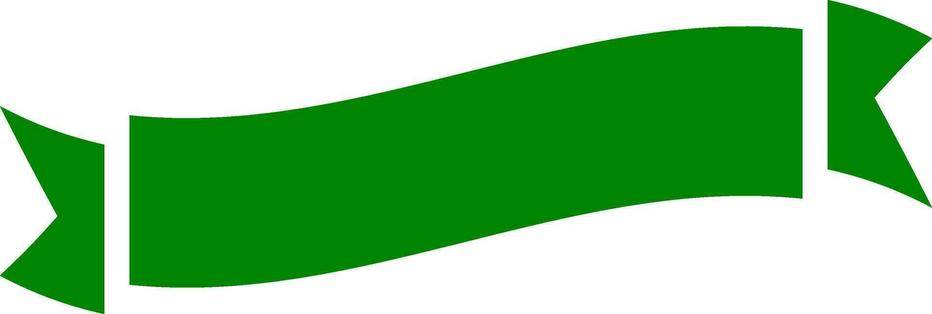 Blank green ribbon on white background. vector