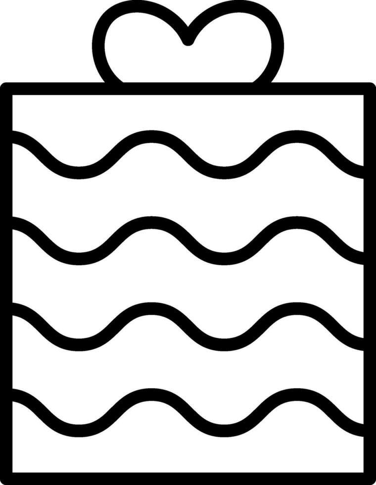 Line art gift box icon in flat style. vector