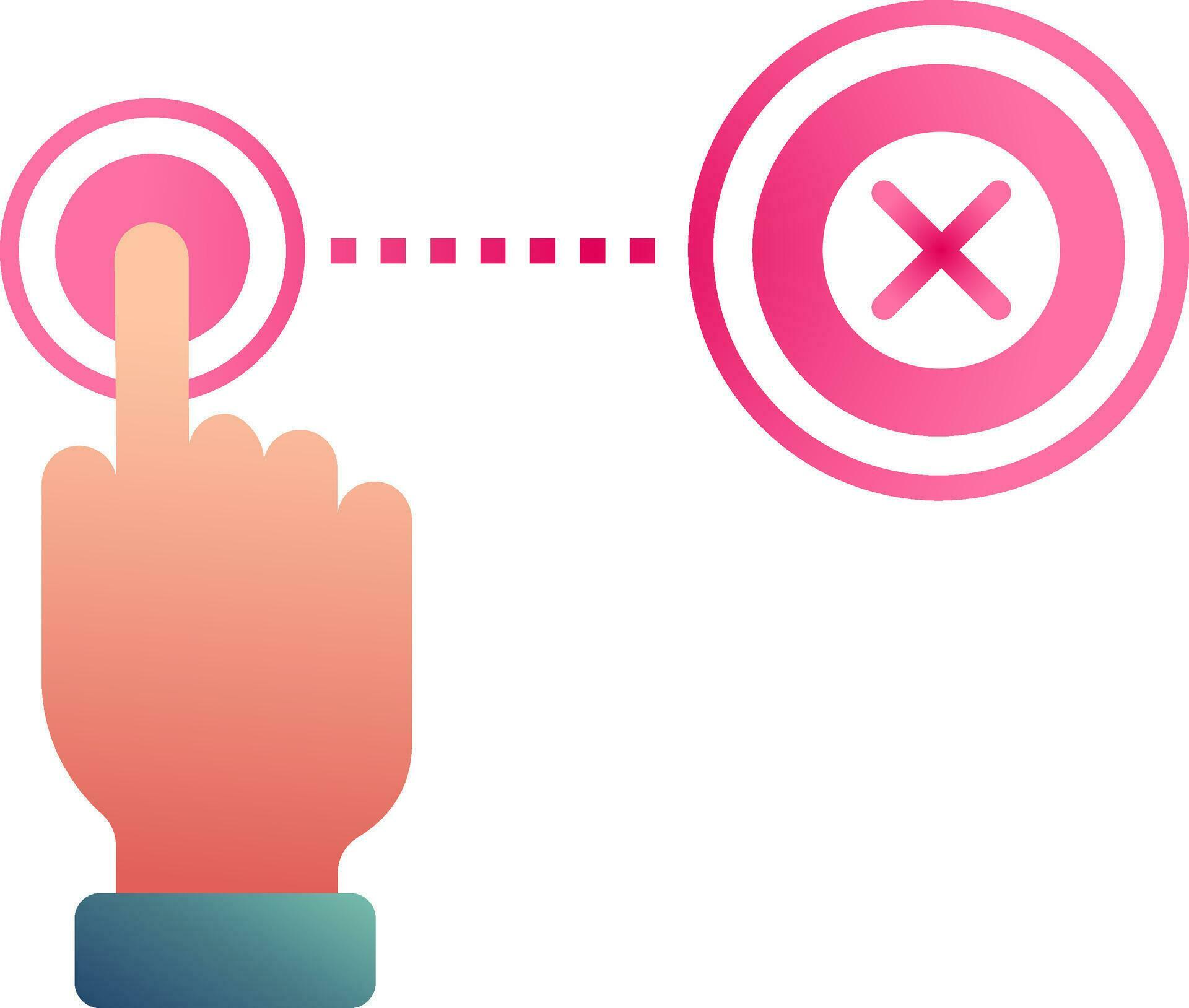 Vector illustration of Wrong fingerprint password icon or symbol