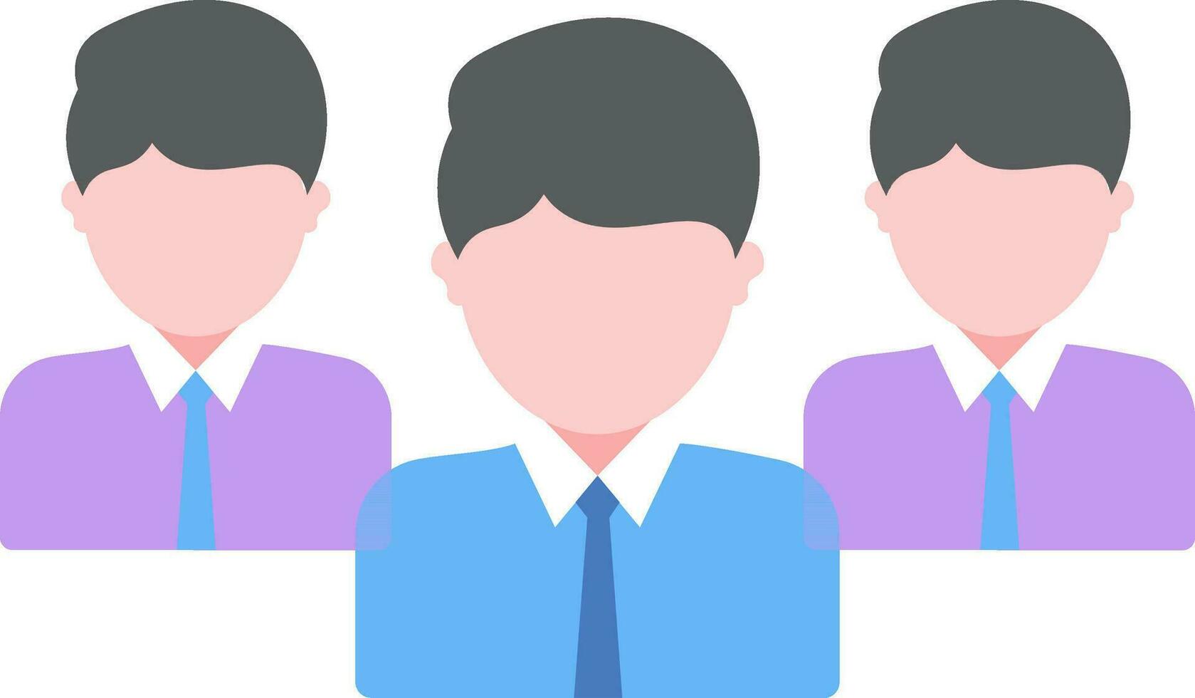 Group of Faceless Young Student or Business Man Icon in Flat Style. vector