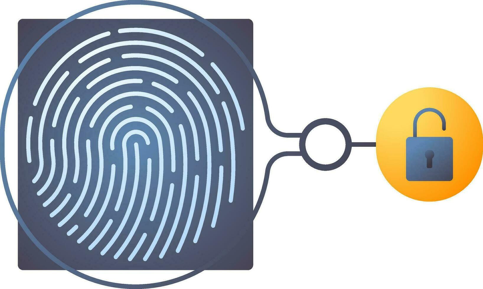 Flat style Fingerprint lock icon or symbol. vector