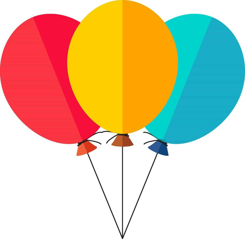 Bunch of colorful balloon in flat style. vector