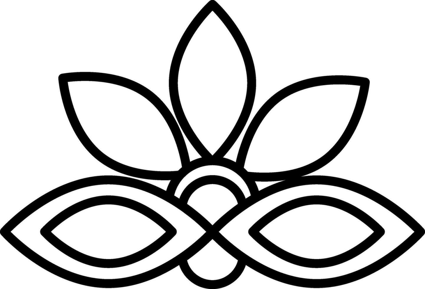 Line art illustration of Masquerade eye mask icon. vector