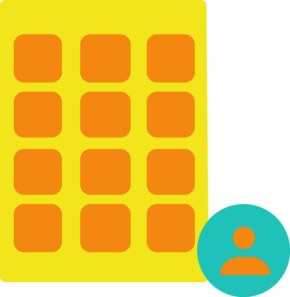 Yellow and orangre voting machine in flat style. vector