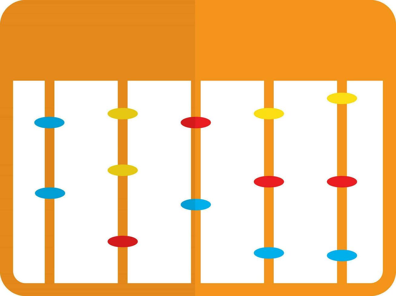 Color style of abacus icon with half shadow for education concept. vector