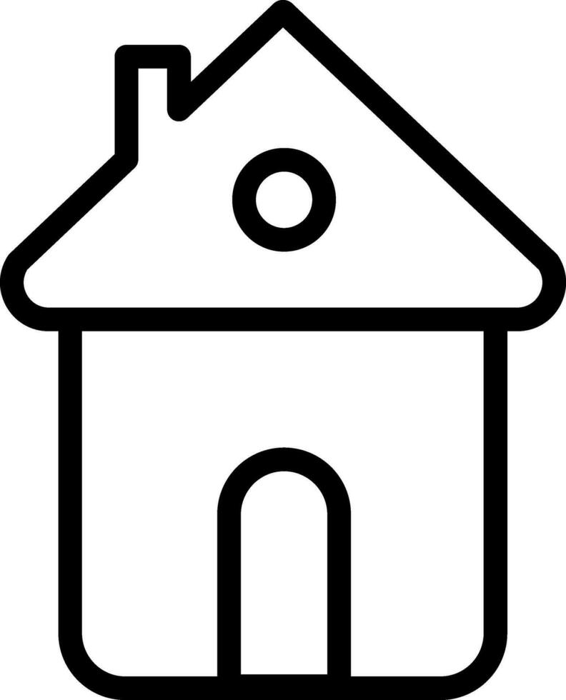 Black line art illustration of Home icon. vector