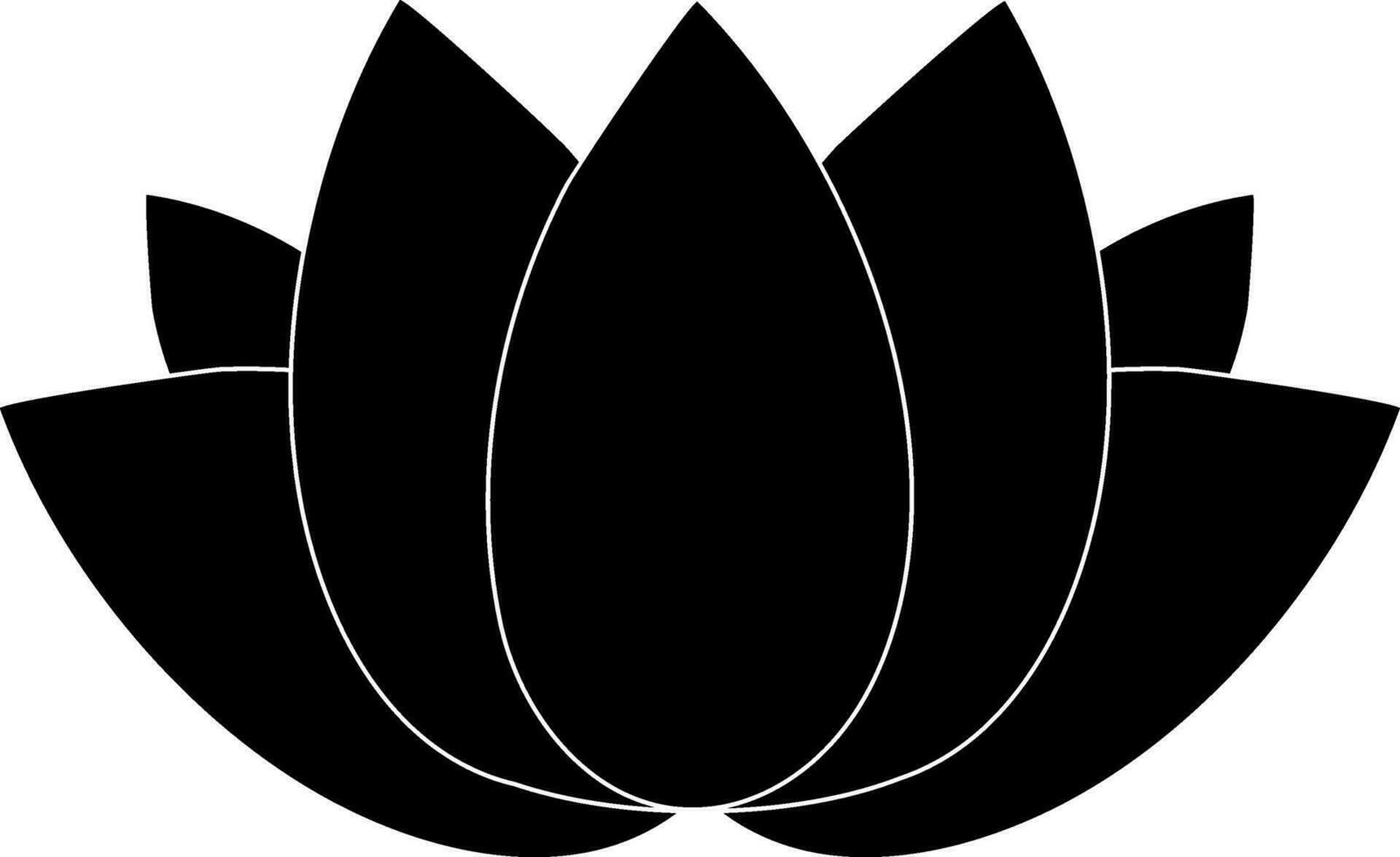 Lotus icon in glyph style for new year concept. vector