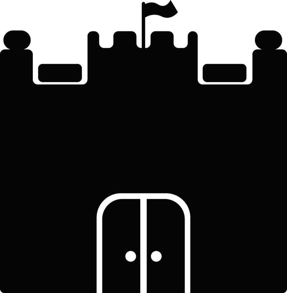 Fort in black and white color. vector