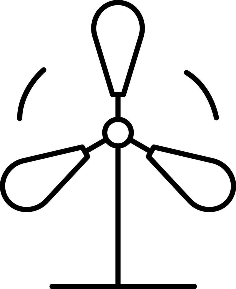 Line art illustration of Windmill icon. vector