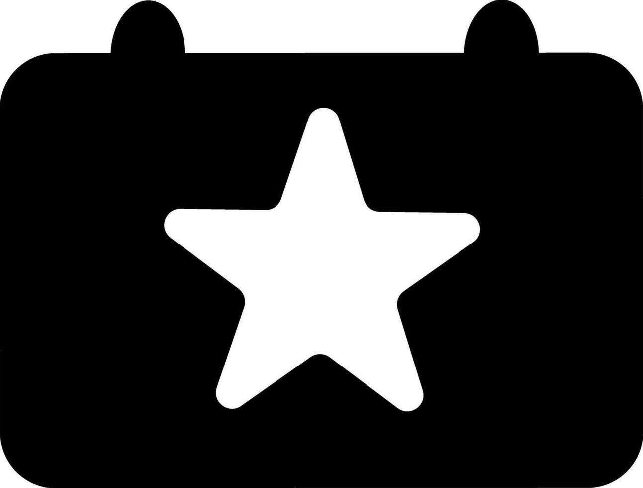 White star on black calendar. vector