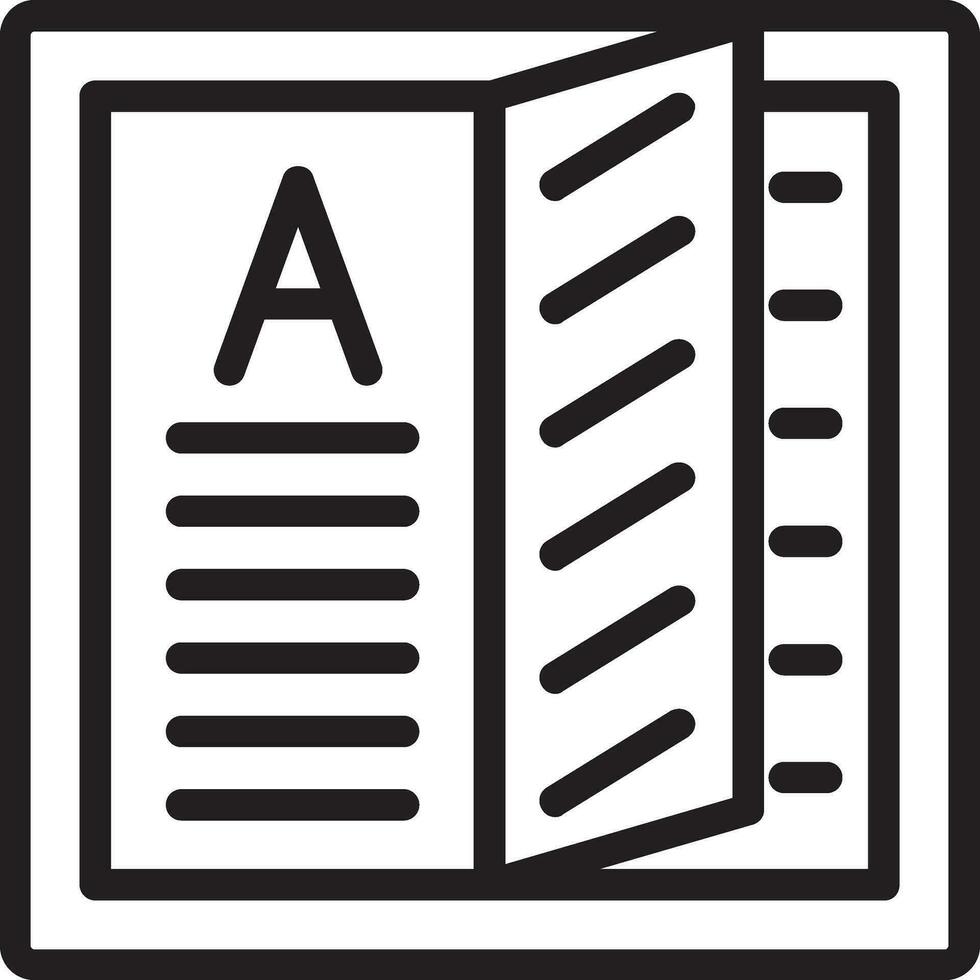 Line Art Open Notebook Icon in Flat style. vector