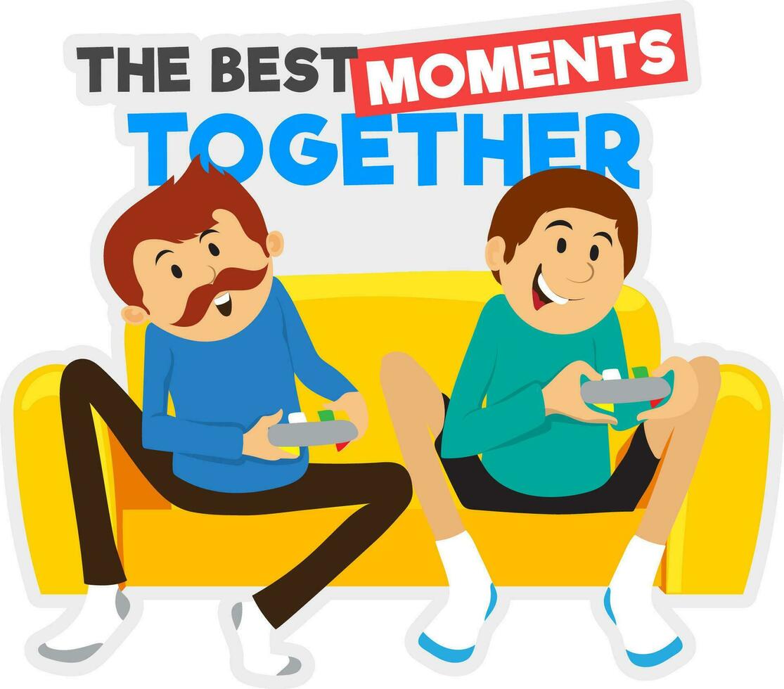 Paper art text The Best Moment Together. vector