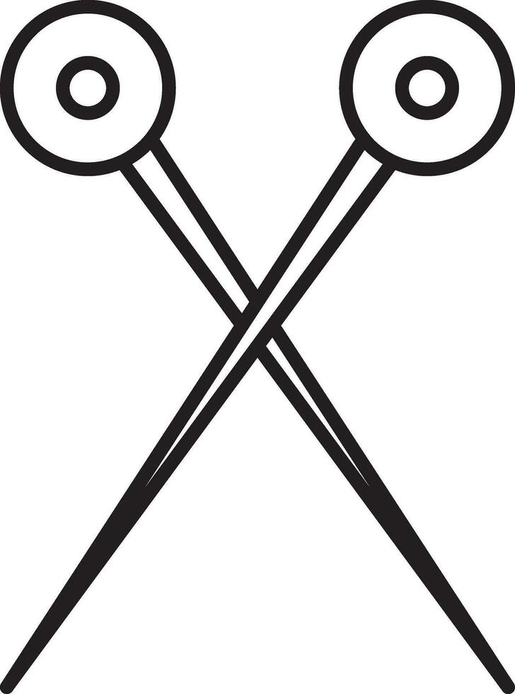 Illustration of needle for knitting concept. vector