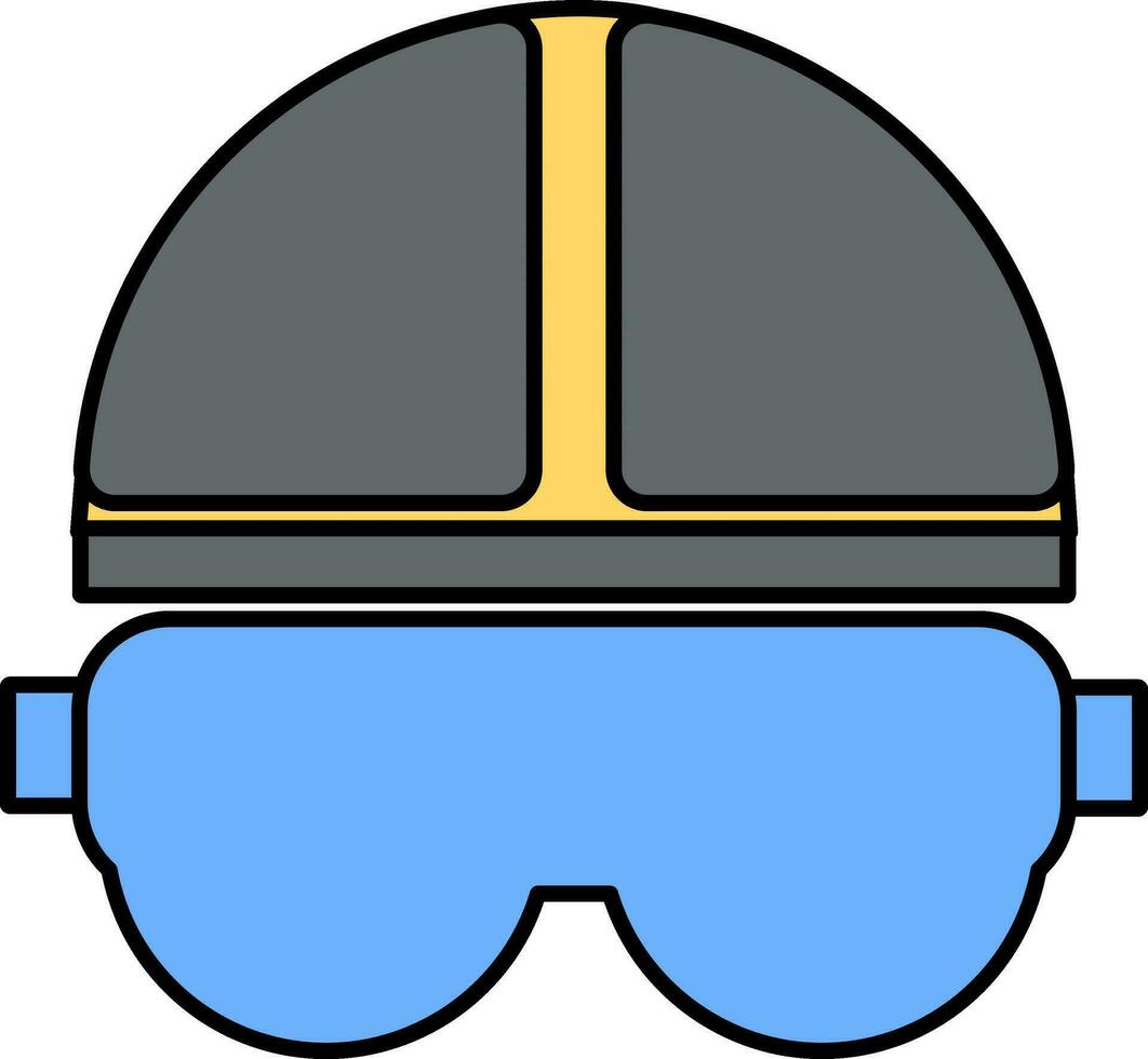 Safety helmet and glasses icon. vector