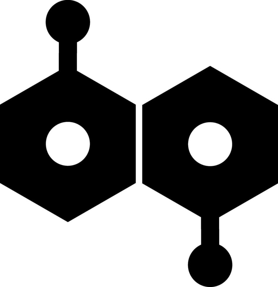 Flat molecule icon in black and white color. vector