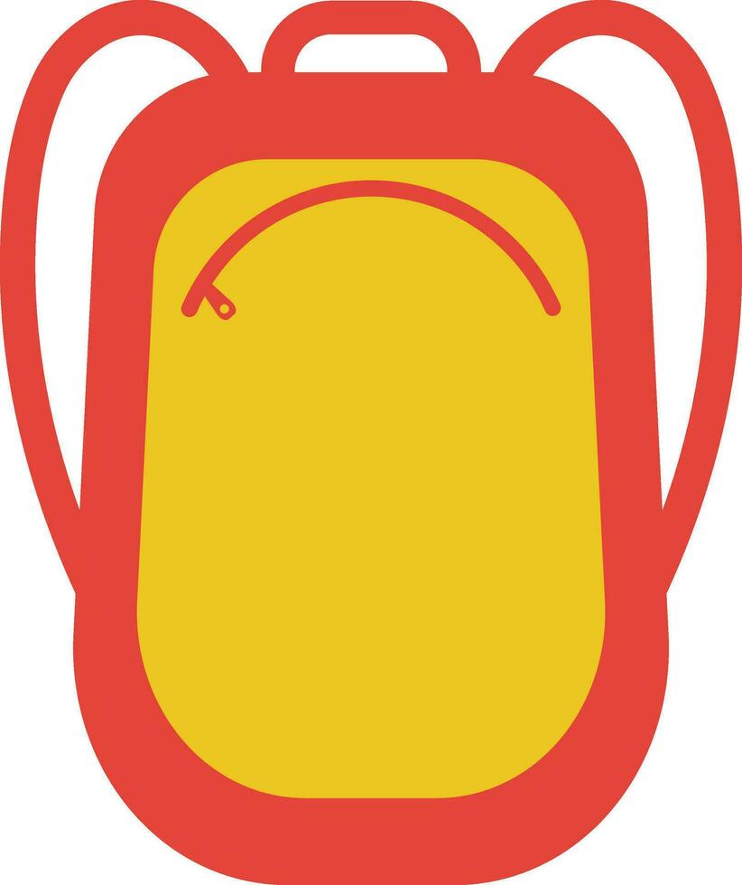 Orange and yellow school bag on white background. vector