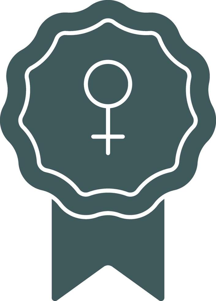 Vector Illustration of Badge With Venus Icon in Flat Style.