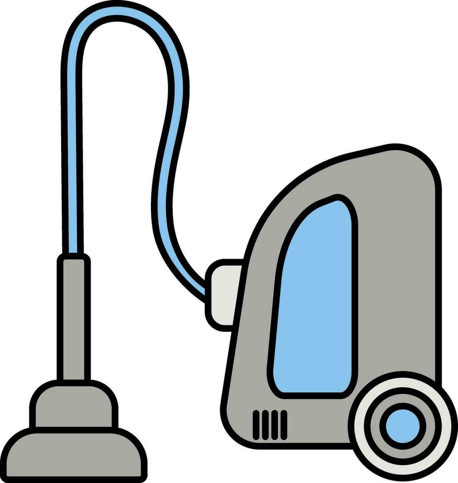azul y gris vacío limpiador icono en blanco antecedentes. vector