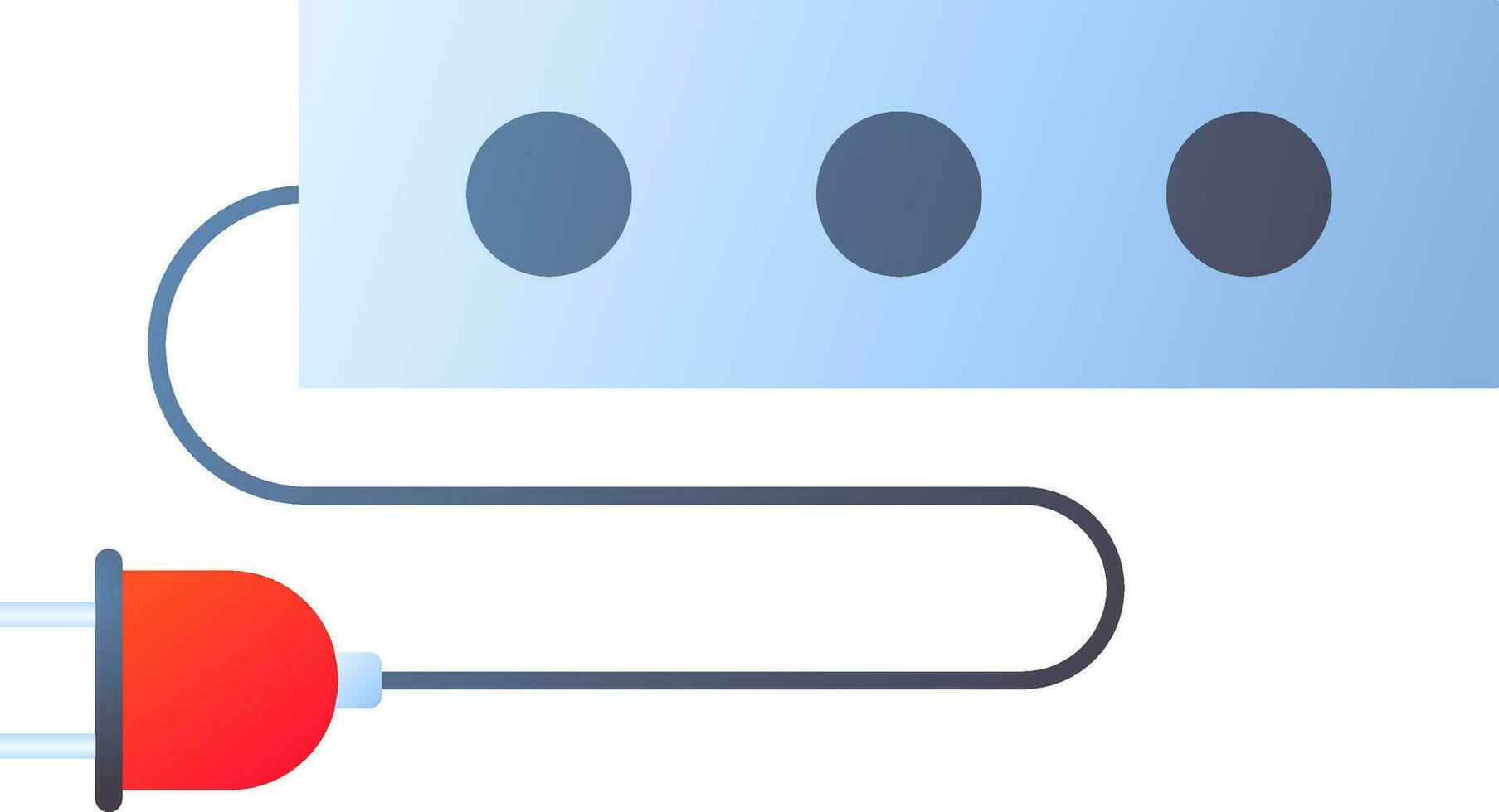 Power strip icon in blue and red color. vector