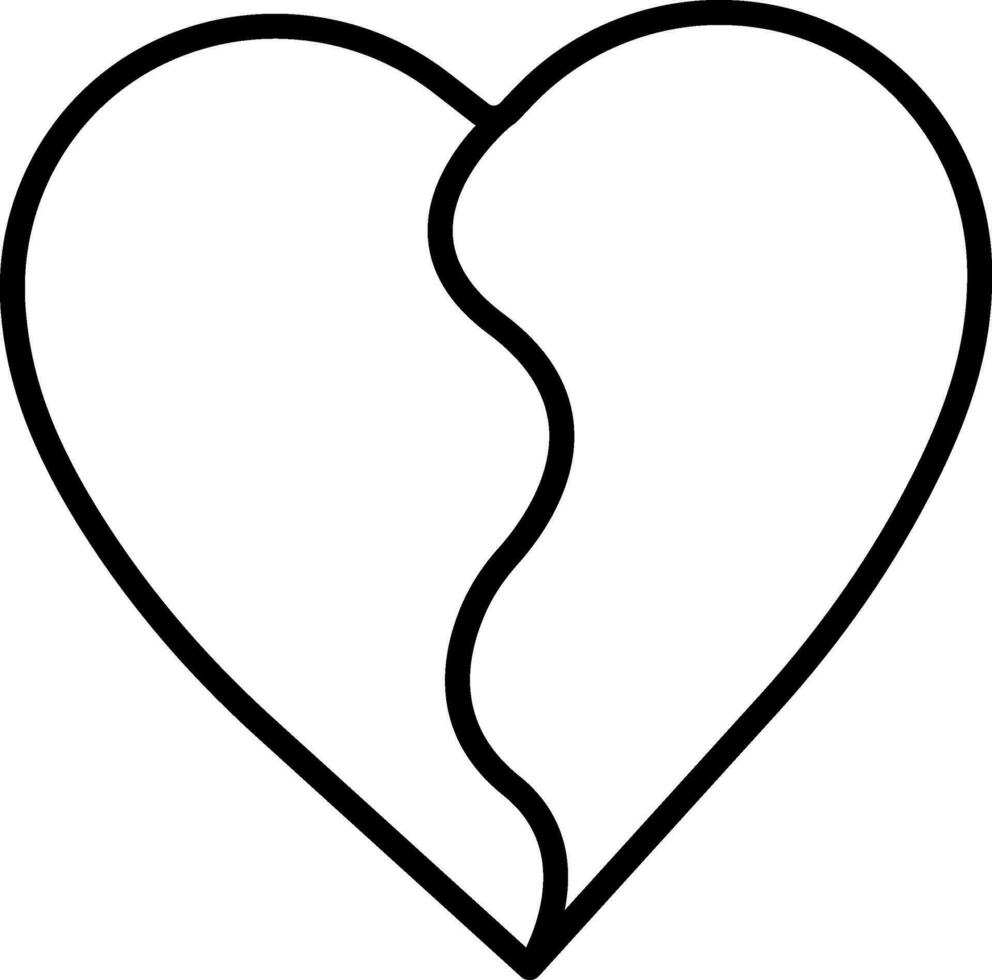 Illustration of Heartbreak icon in thin line art. vector