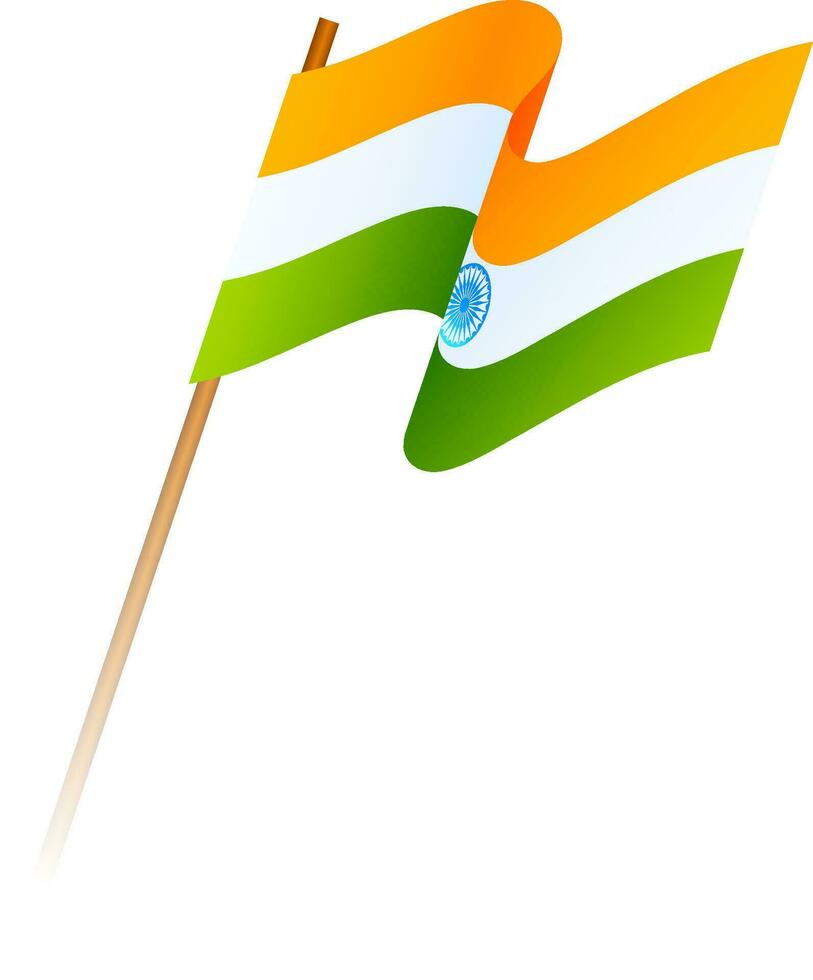 Indian Wavy Flag on White Background. vector