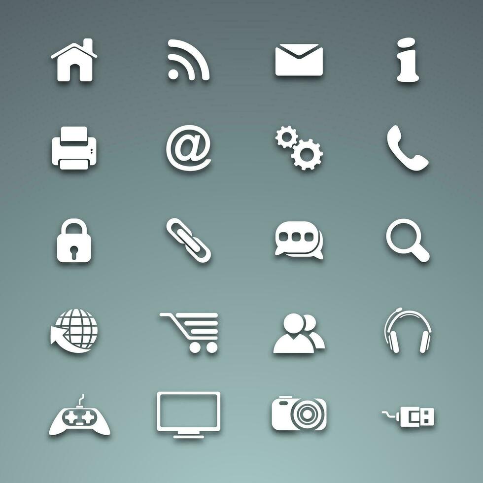 Web mail icons set. Can be used for websites, web applications. email applications or server Icons vector