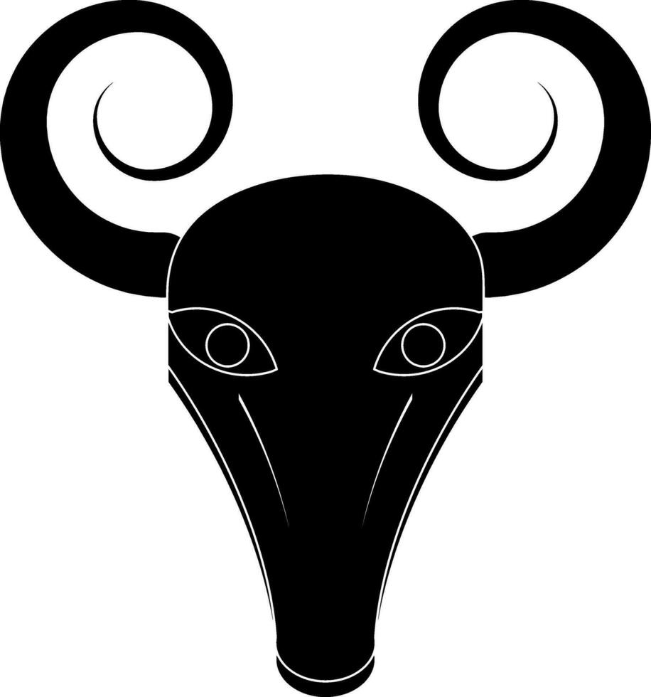 creativo astrológico firmar icono en Capricornio en negro. vector