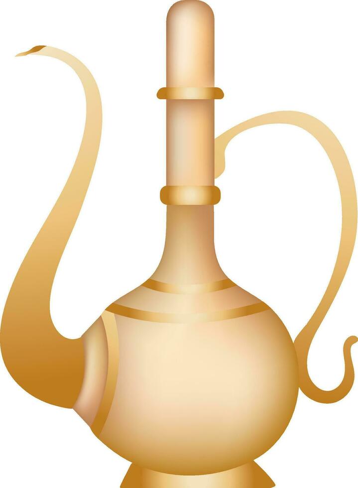 Glossy golden arabic jug. vector