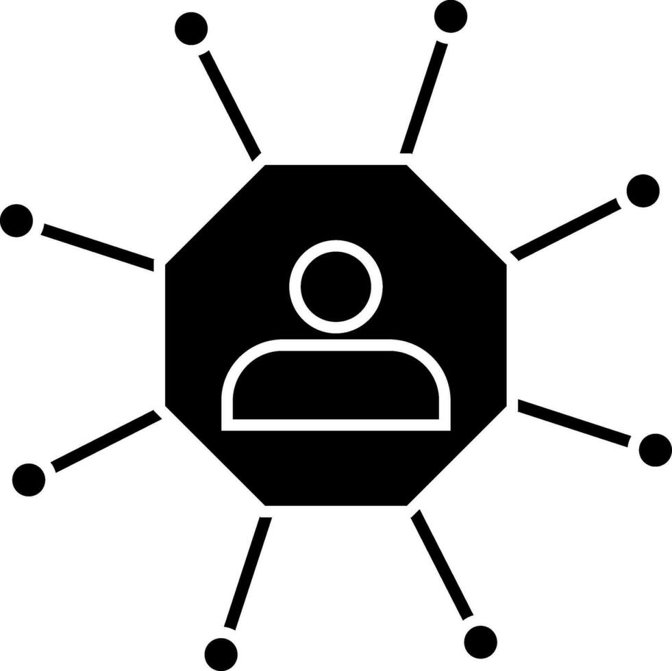 User networking or connection icon in black and white color. vector