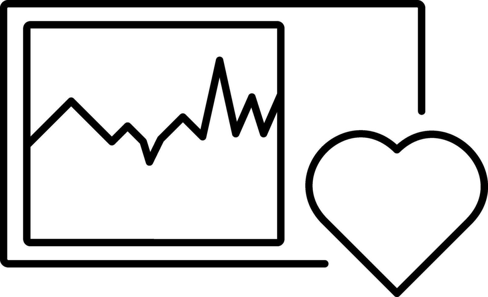 Ecg Machine icon in line art vector