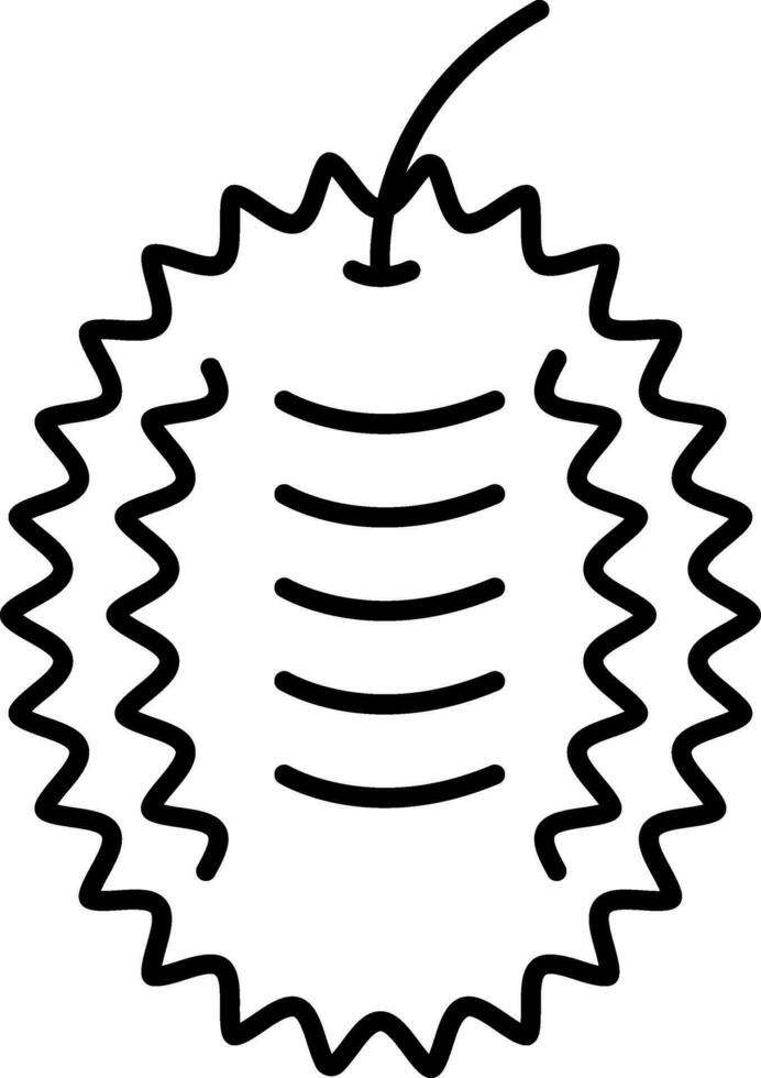 Black outline Lychee icon on white background. vector