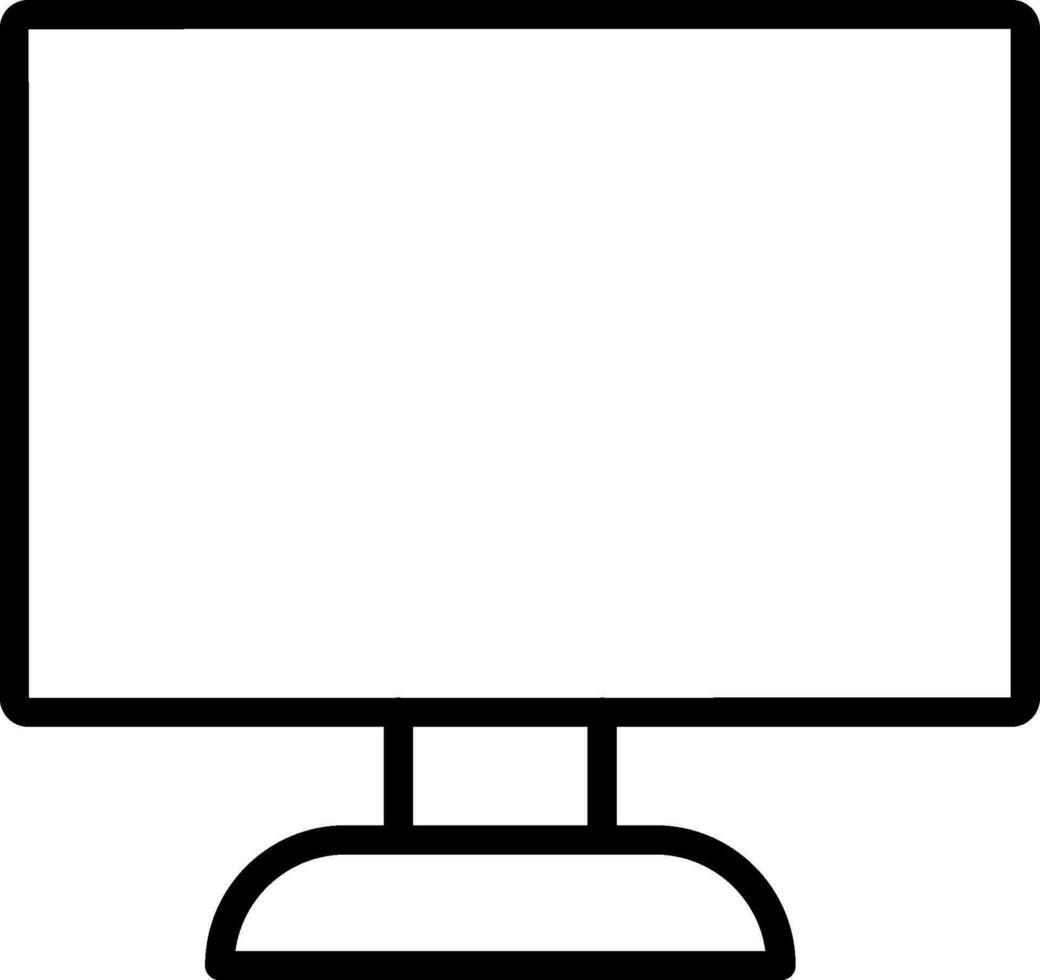 Desktop icon in back line art. vector