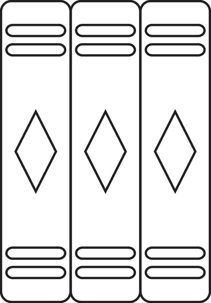 Black line art books in flat style. vector
