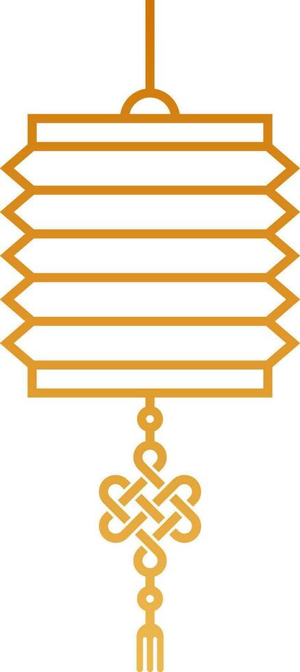 Chinese Lantern Hang in Bronze Line Art. vector