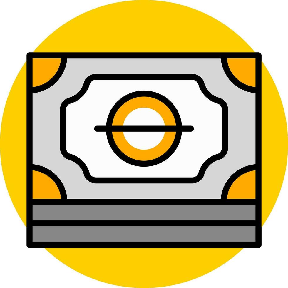 Yellow and Gray Money stack icon or symbol. vector