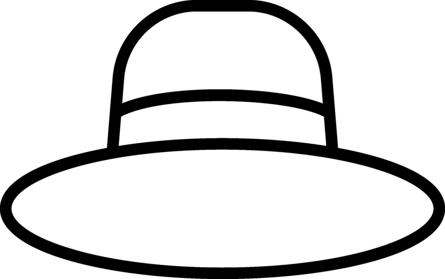 Illustration of Fedora Hat icon in thin line art. vector