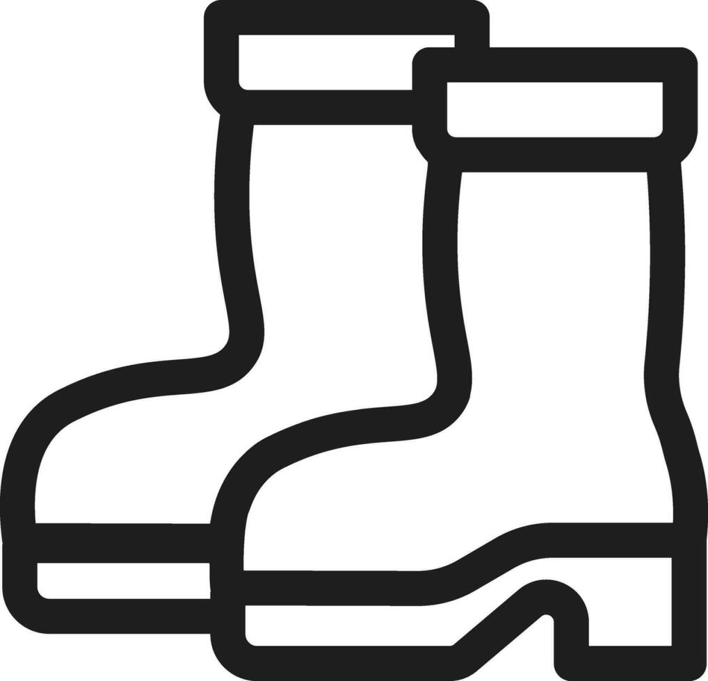 Black Outline Boots Icon on White Background. vector