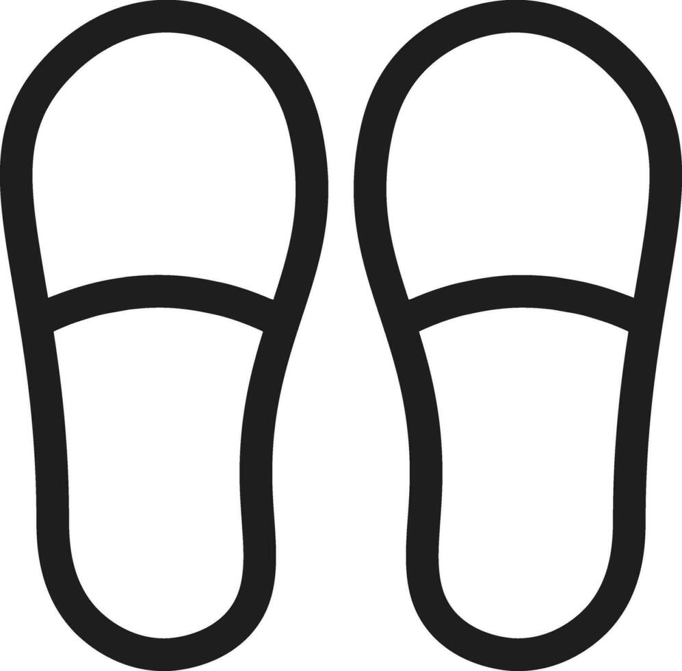 Line Art Illustration of Slippers Icon. vector