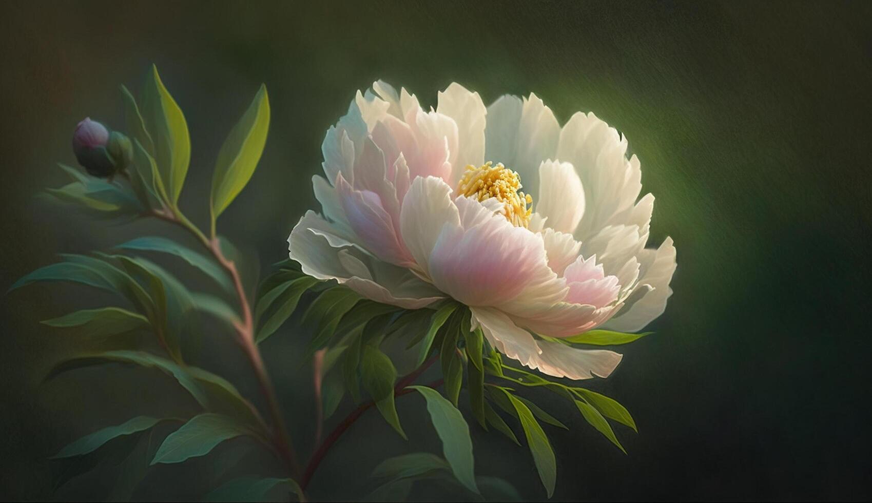 Nature beauty in a pink peony blossom generated by AI photo